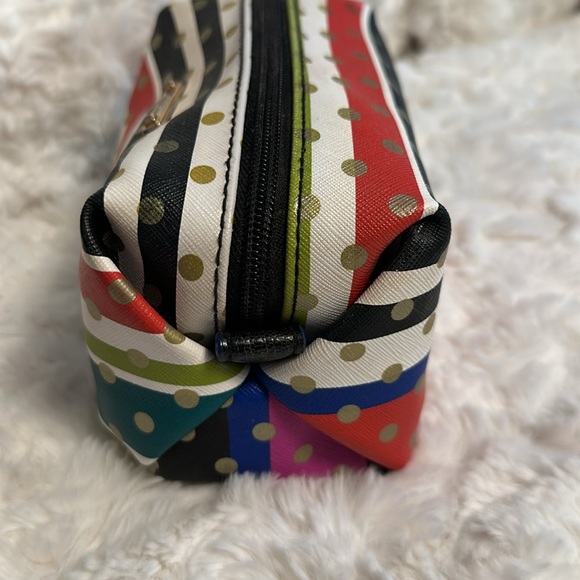 Stella & Dot Crazy Stripe Pouf Makeup Zipper Bag - Picture 5 of 10